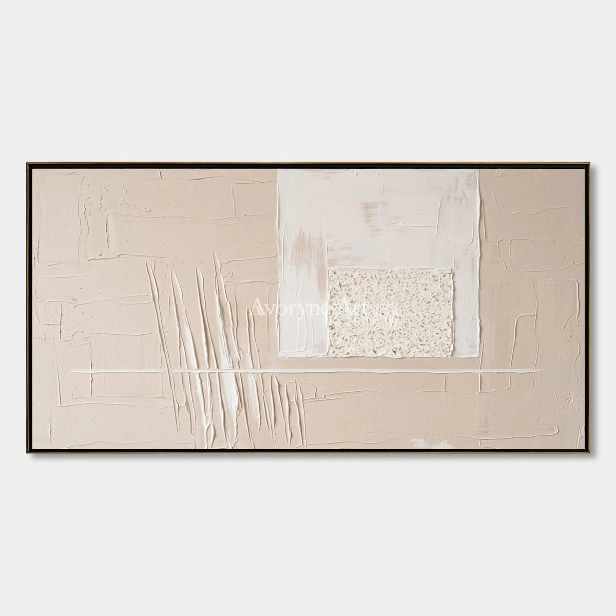 Misted Mosaic, hand-painted neutral layered relief wall art by Lukas Meyer