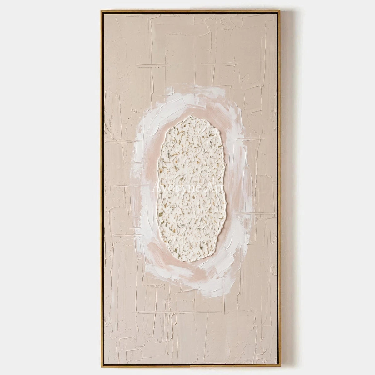 Weathered Rhythm, hand-painted neutral layered relief wall art by Lukas Meyer