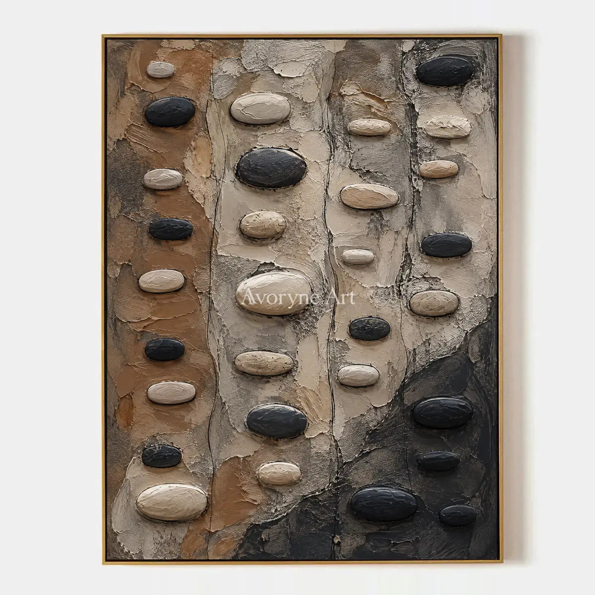 Pebble Interval: Neutral Organic Texture Wall Art — primary