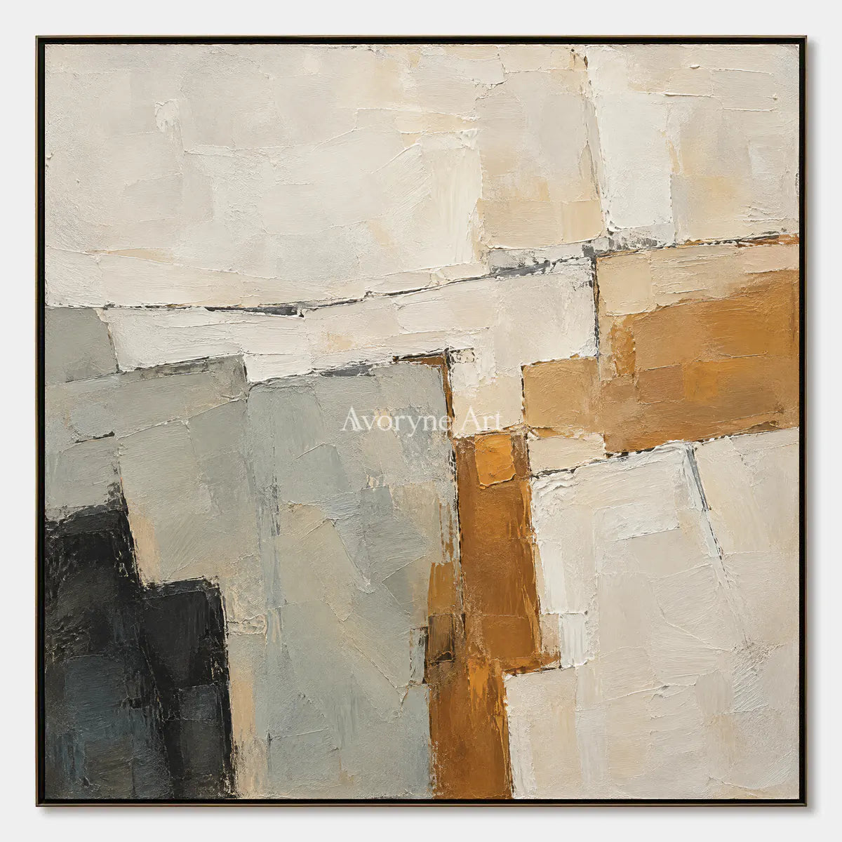 Chalk Remnants: Neutral Textured Abstract Wall Art — primary