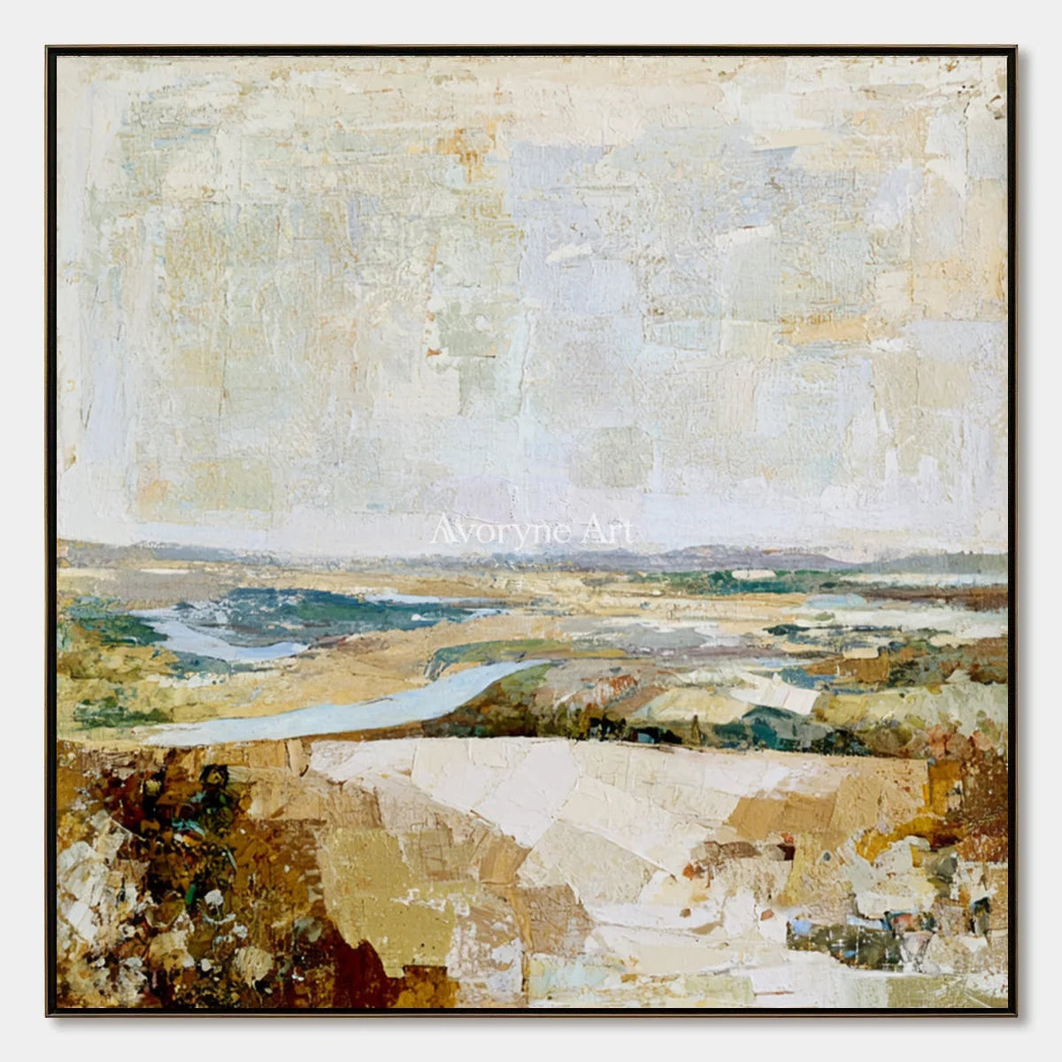 Ivory Gentle Interval: Neutral Wetland Art — primary