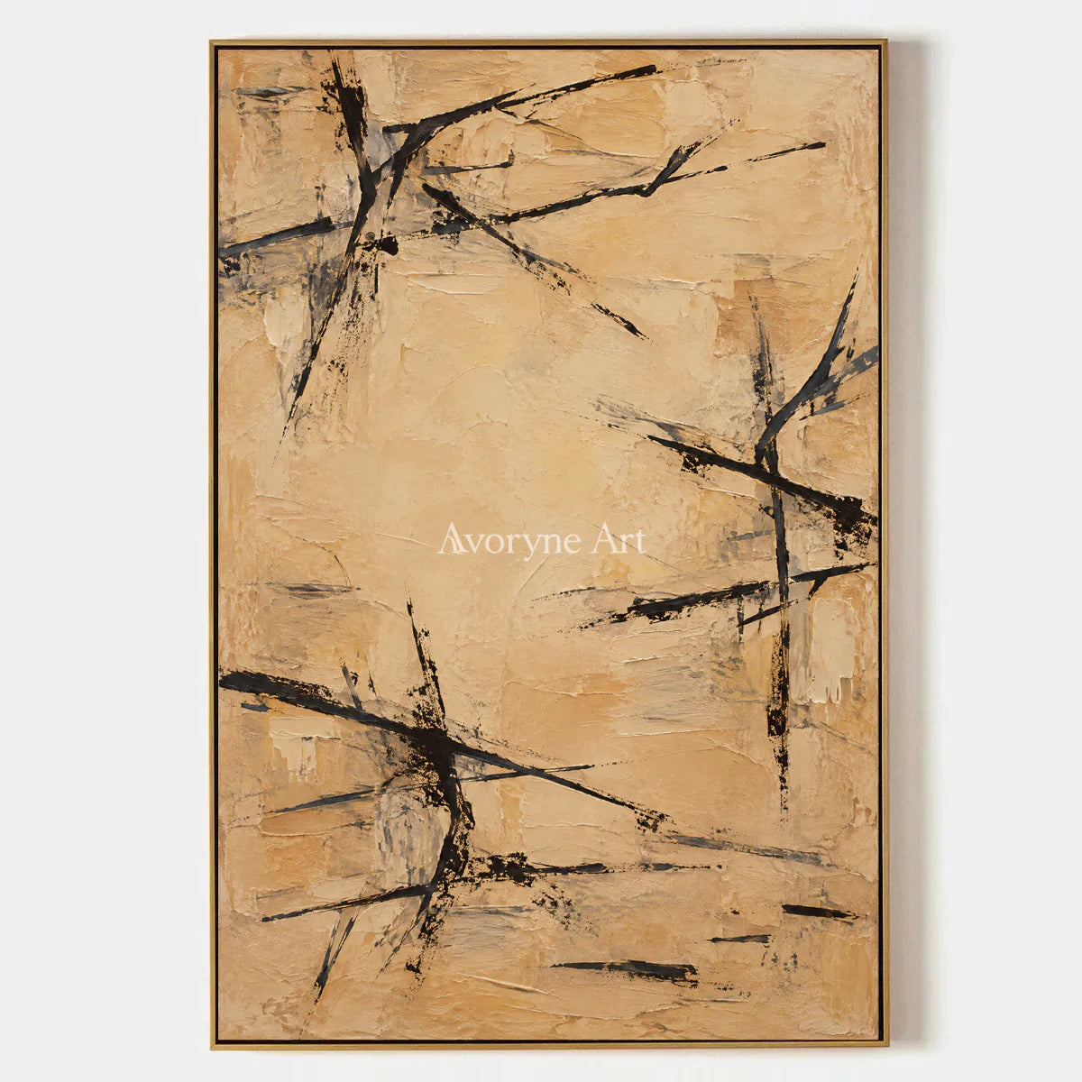 Ochre Crossing: Ochre Gestural Abstract Art — primary