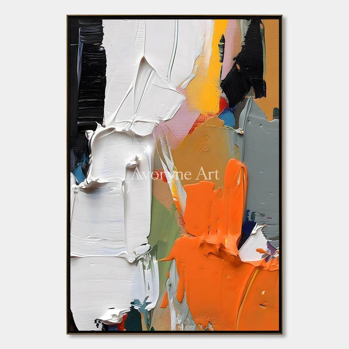 Ember Chorus: Orange Contemporary Abstract Wall Art - main
