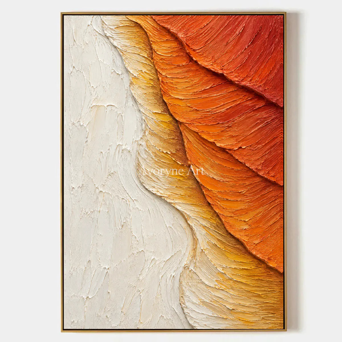 Ochre Descent: Orange Textured Abstract Wall Art — primary