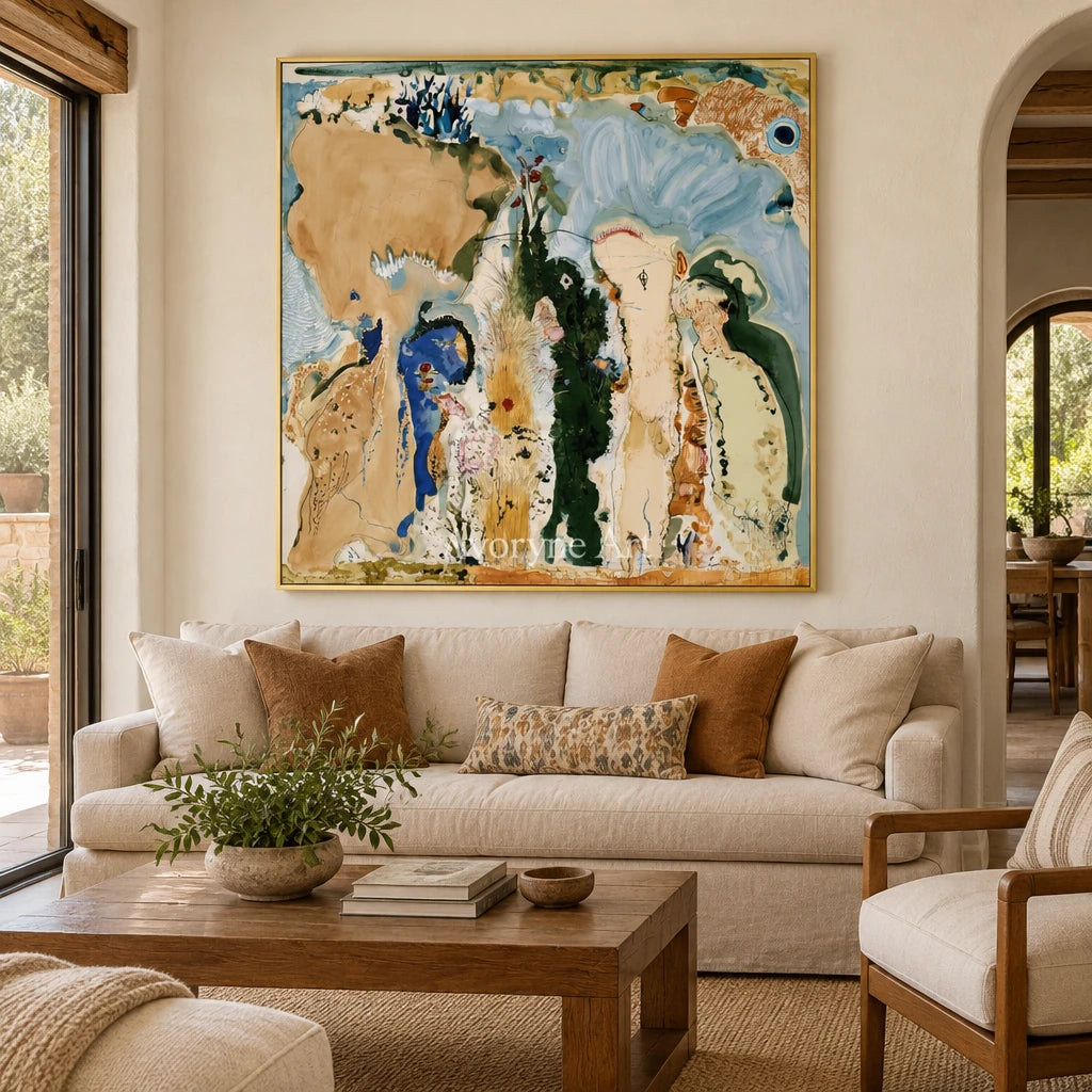 Ivory Painted Vista: Organic Botanical Art — living gold