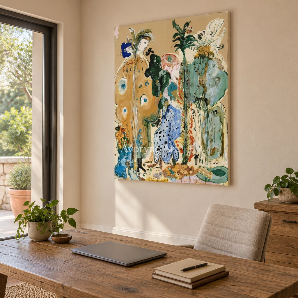 Ivory Painted Prelude: Organic Botanical Art — office frameless