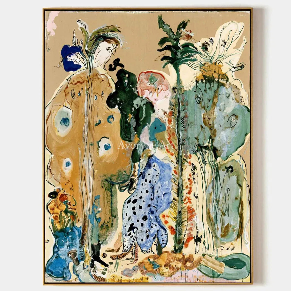 Ivory Painted Prelude: Organic Botanical Art — primary