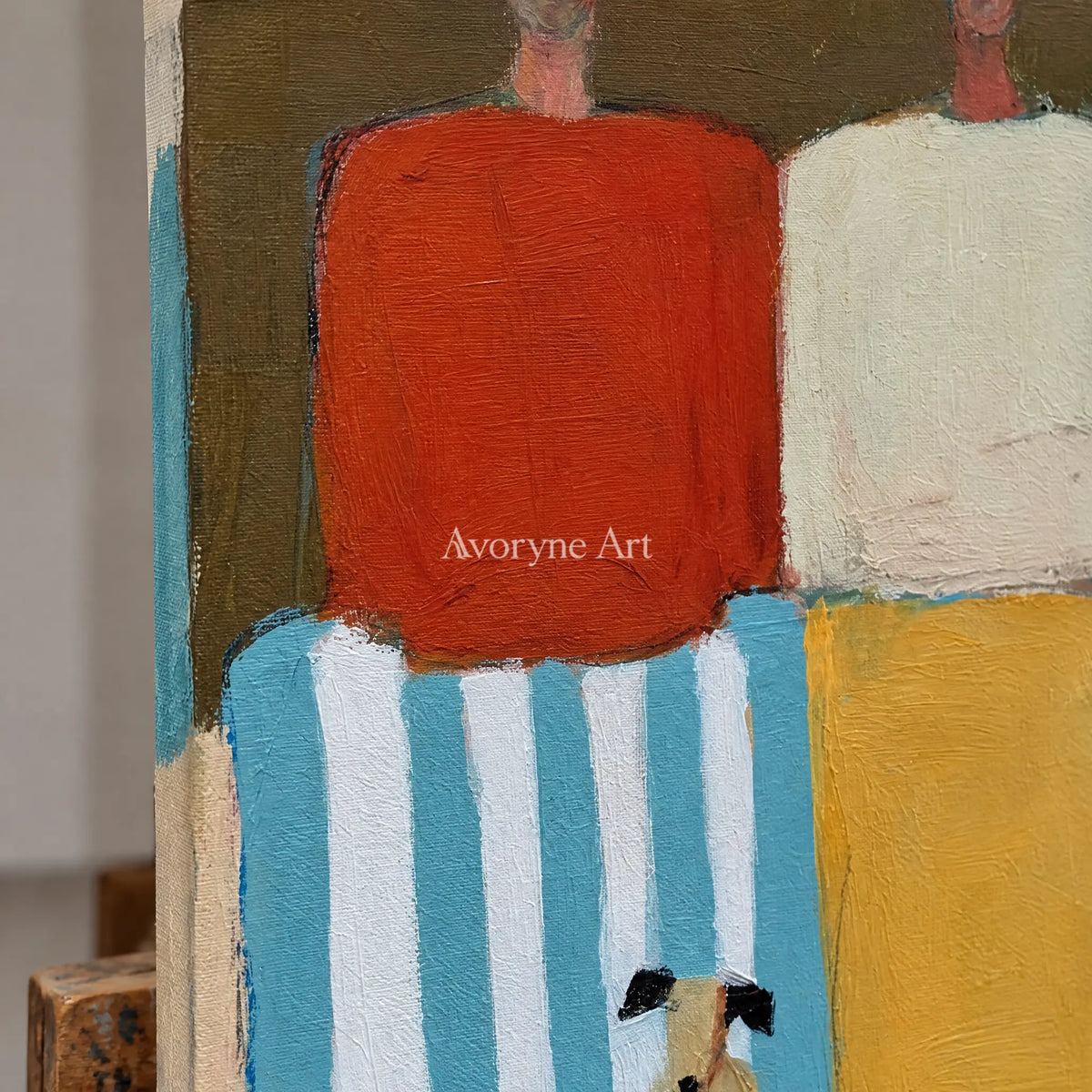 Ivory Quiet Solace: Paired Figure Art — detail easel