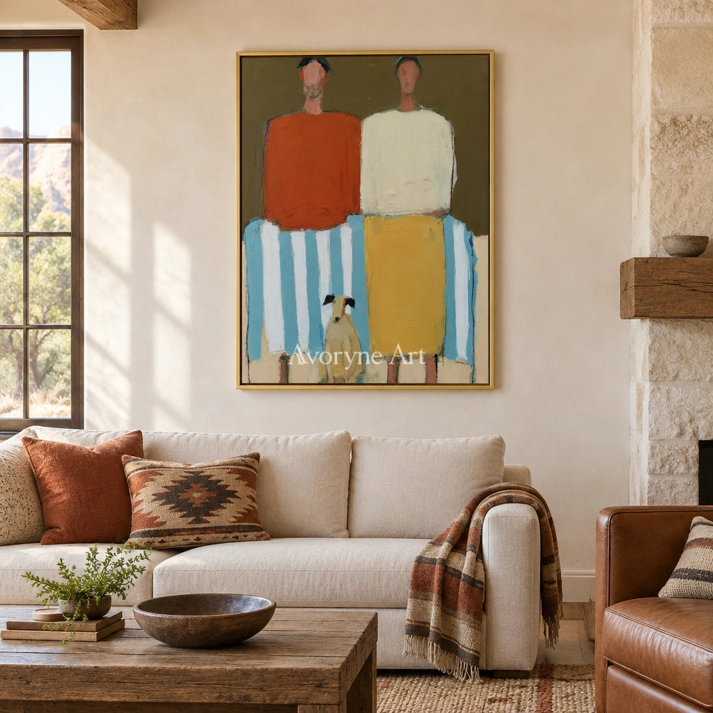 Ivory Quiet Solace: Paired Figure Art — living gold