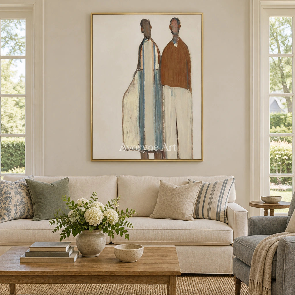 Ivory Gentle Poem: Paired Figure Art — living gold
