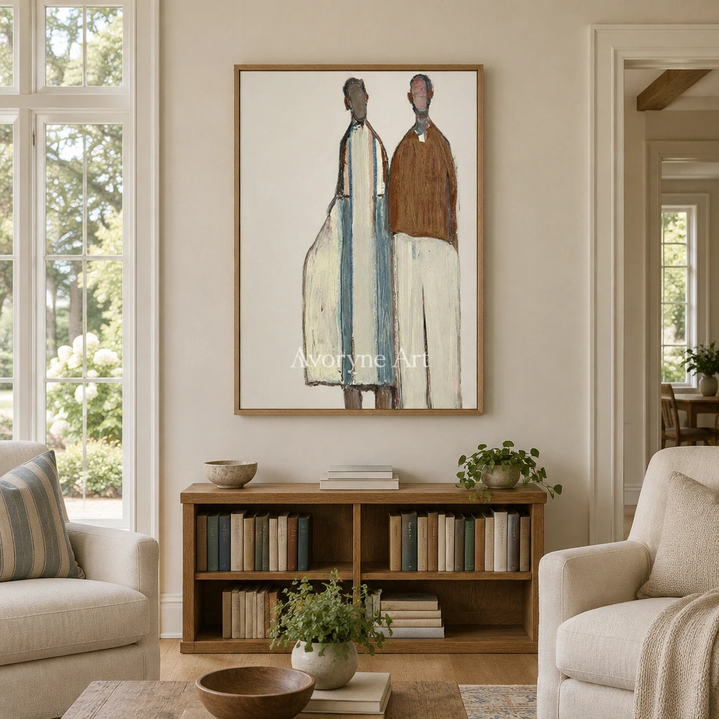 Ivory Gentle Poem: Paired Figure Art — villa wood