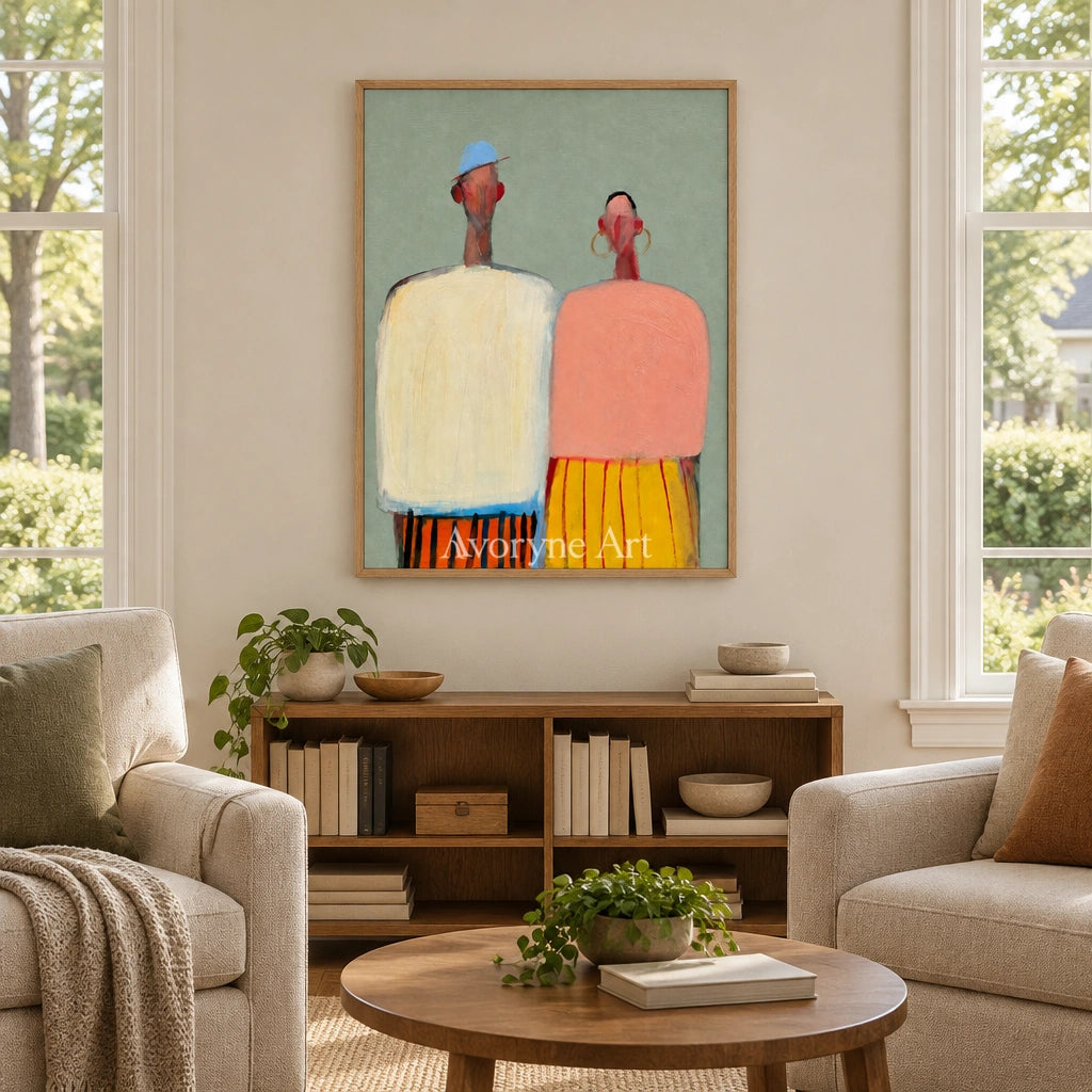 Ivory Amber Echo: Paired Figure Art — villa wood