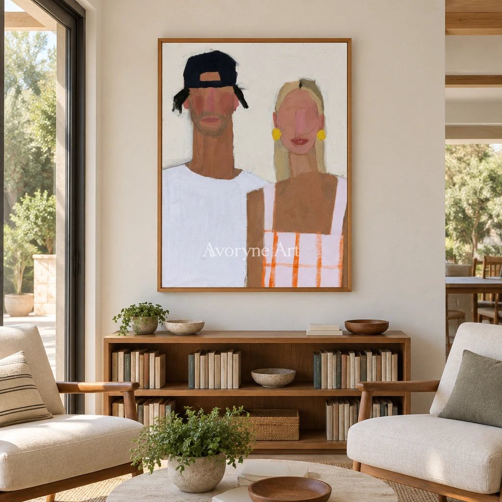 Ivory Amber Trace: Paired Figure Art — villa wood
