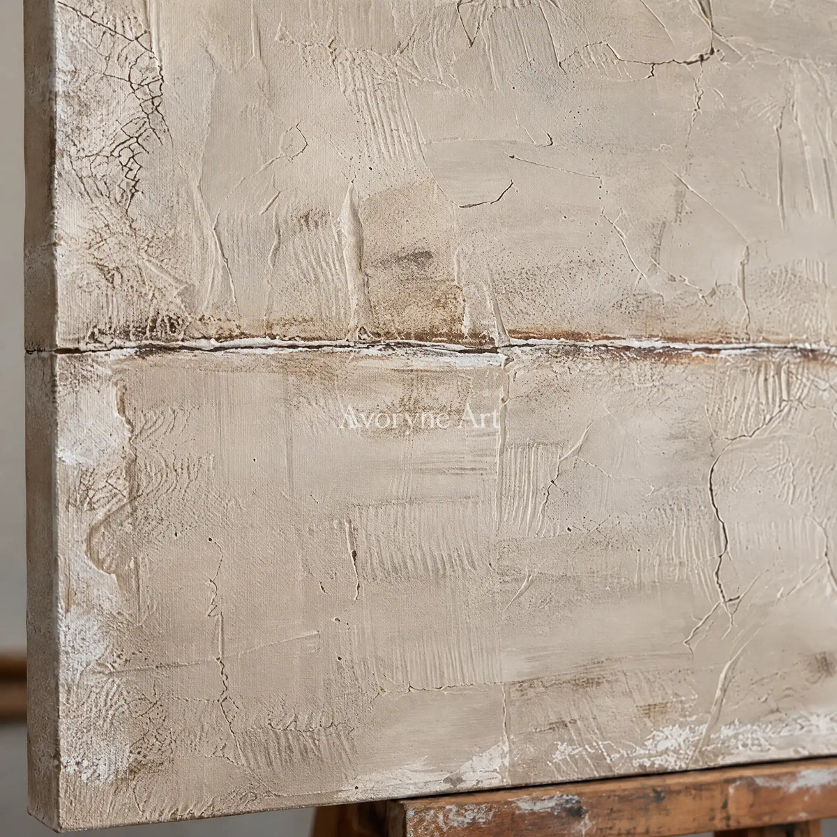 Aster Echo: Pale Fissure Abstract — detail easel