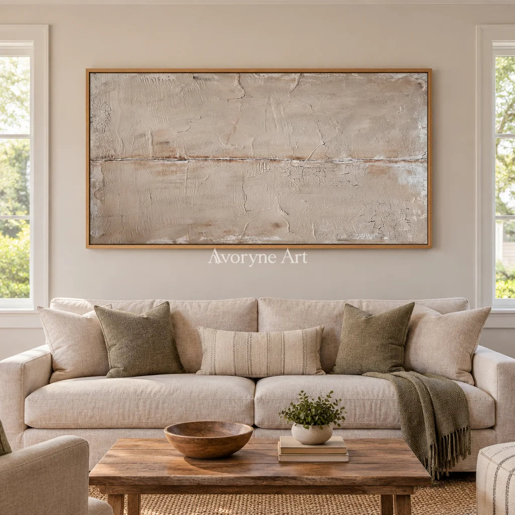 Aster Echo: Pale Fissure Abstract — villa wood