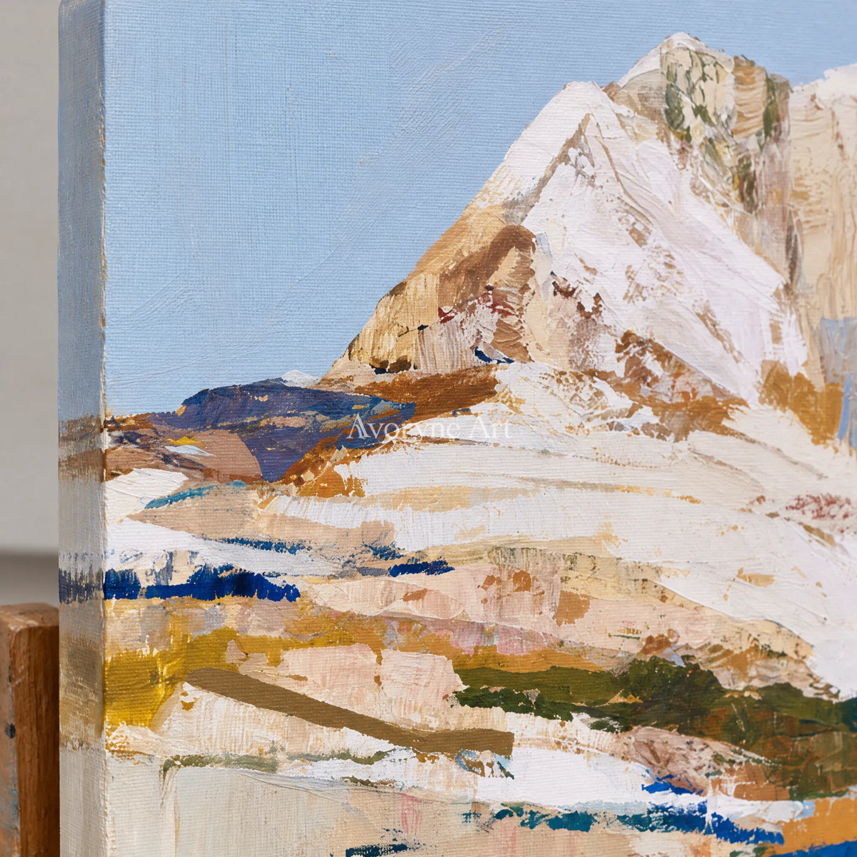 Ivory Gentle Echo: Pale Mountain Art — detail easel