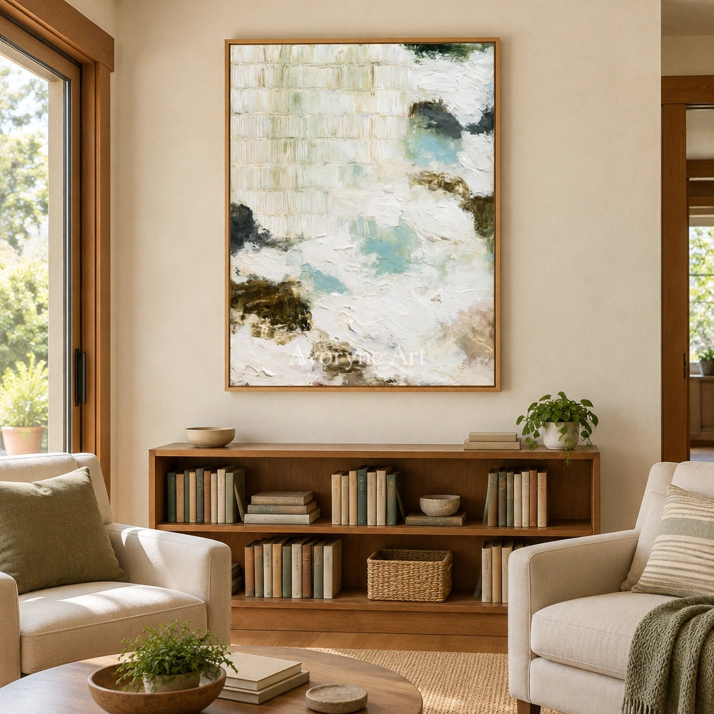 Ivory Winding Drift: Pale Texture Abstract — villa wood