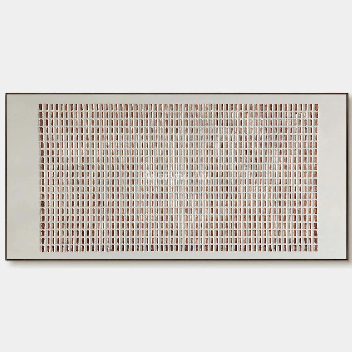 Terracotta Register: Panoramic Minimalist Grid Wall Art — primary