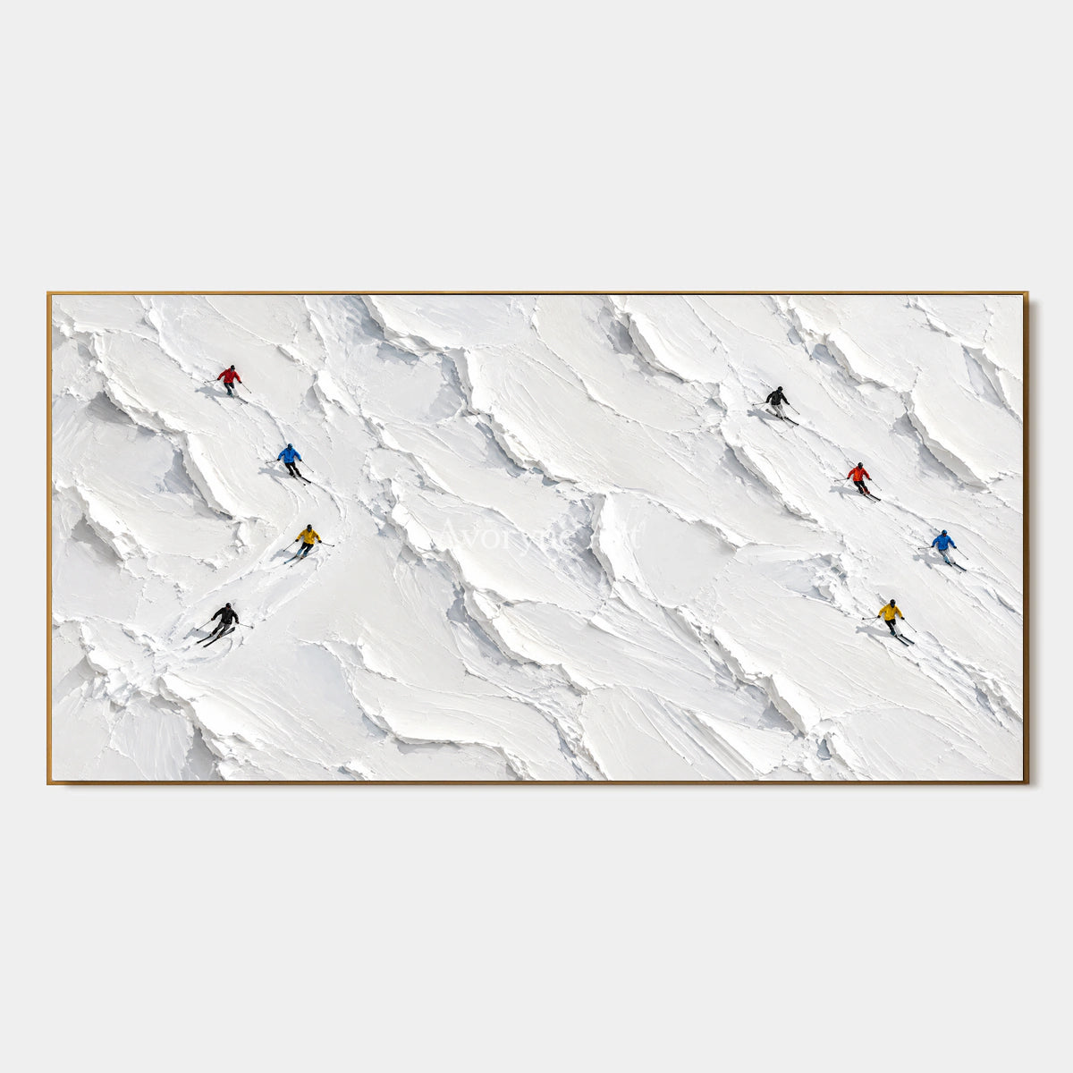 Snowdrift Play: Panoramic Ski Landscape Wall Art — primary