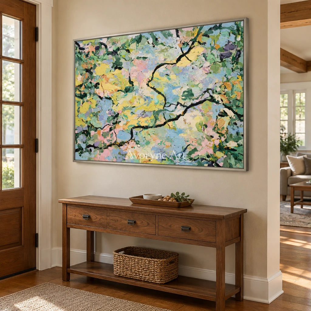 Ivory Open Passage: Pastel Blossom Art — entry silver
