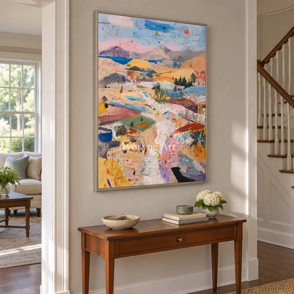Ivory Distant Drift: Pastel Valley Art — entry silver