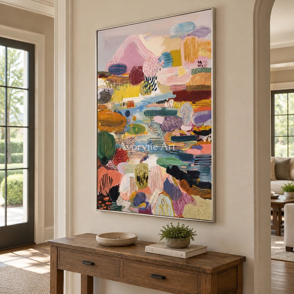 Ivory Distant Interval: Pink Organic Pattern — entry silver