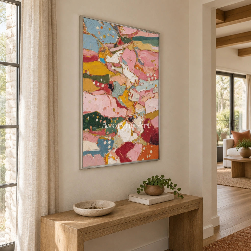 Ivory Distant Poem: Pink Patch Abstract — entry silver