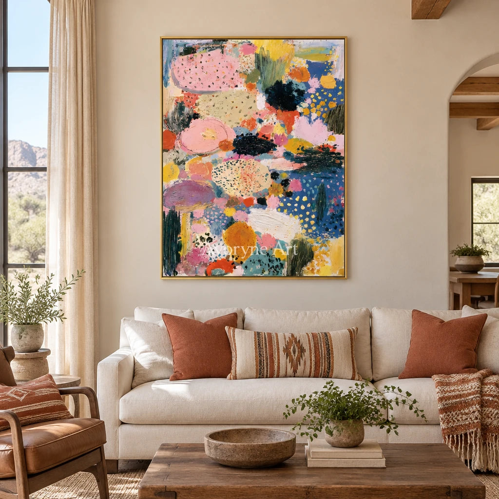 Ivory Tender Reverie: Pink Pattern Abstract — living gold