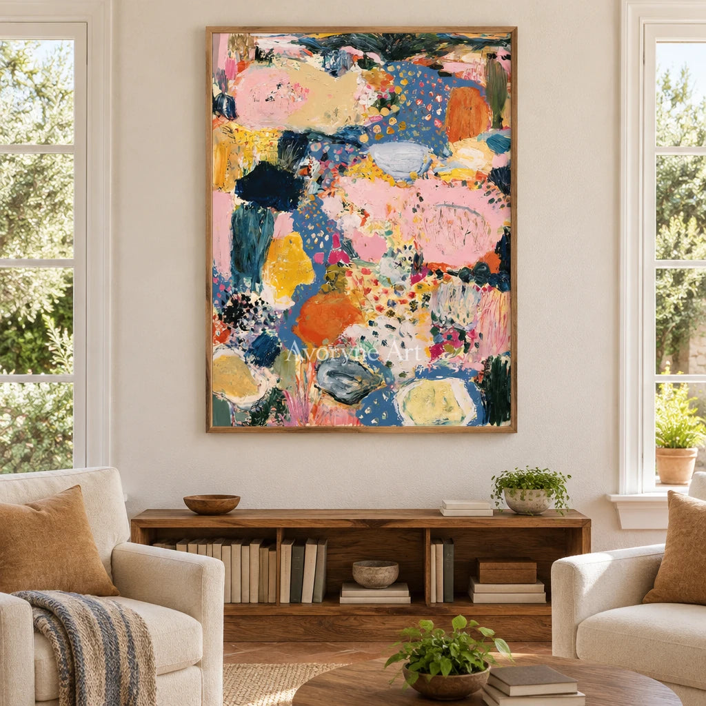 Ivory Tender Verse: Pink Pattern Abstract — villa wood