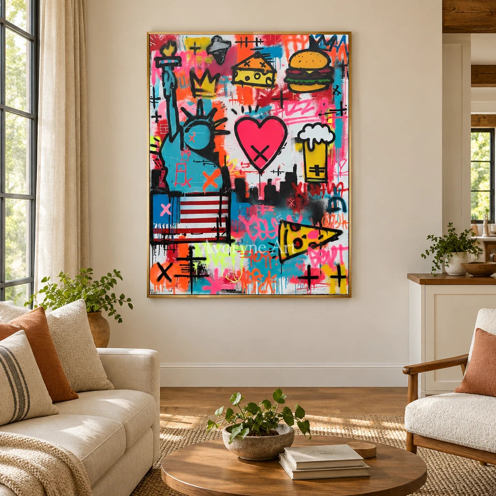 Ivory Open Light: Pink Symbol Graffiti — living gold
