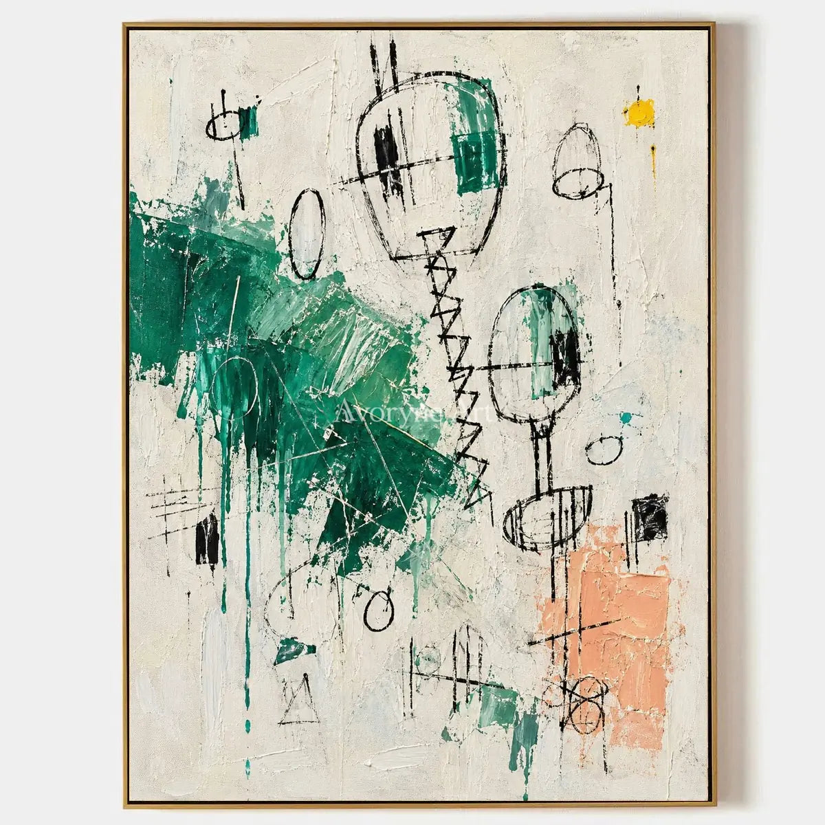 Open Verse, hand-painted playful character wall art by Jeroen van der Meer