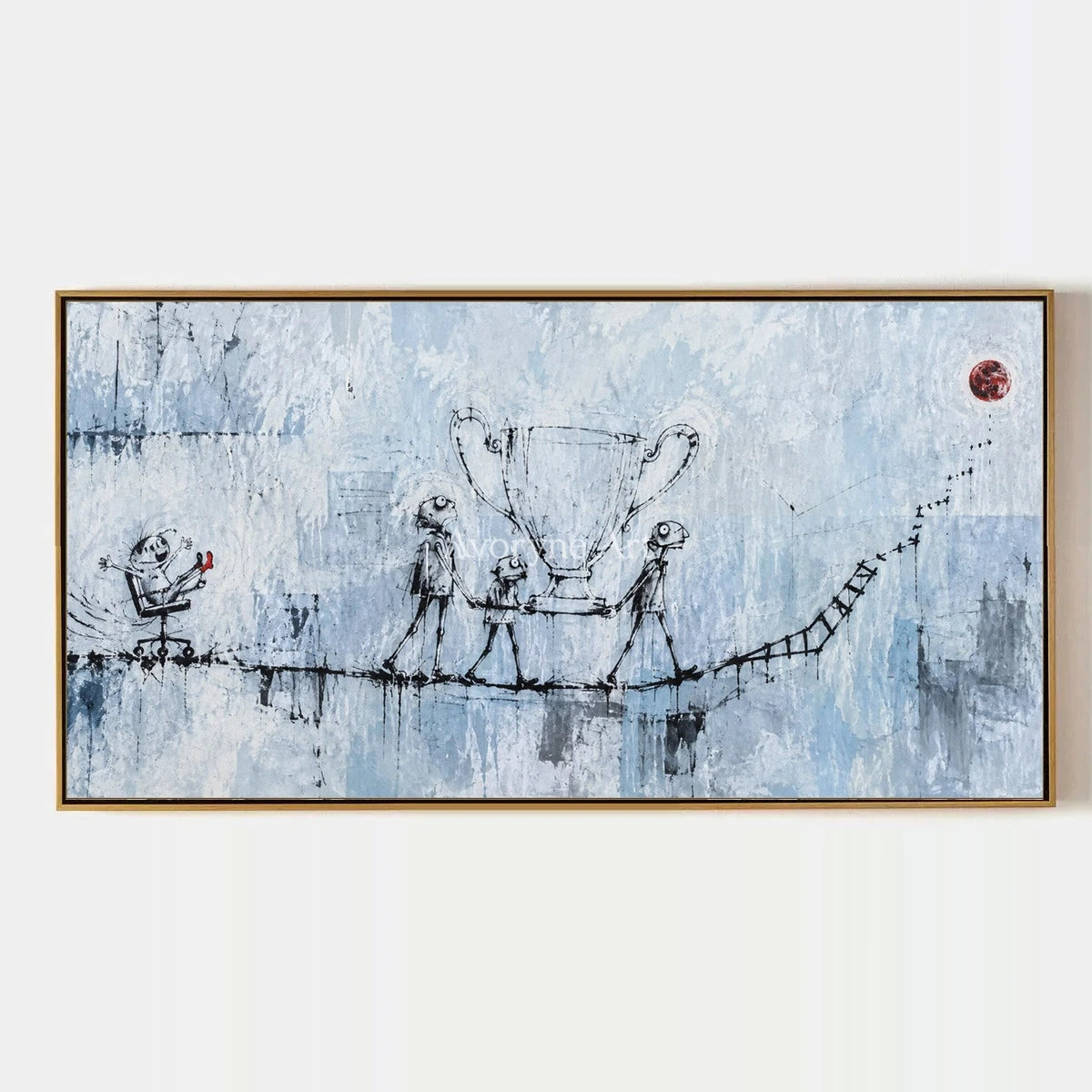 Lucent Cadence, hand-painted playful character wall art by Jeroen van der Meer