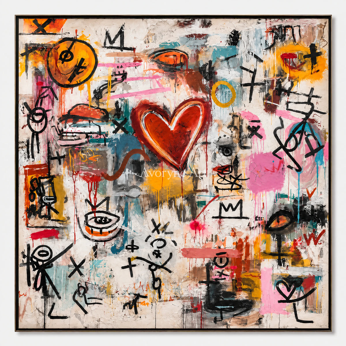 Heart Signal: Pop Colorful Love Graffiti Wall Art — primary