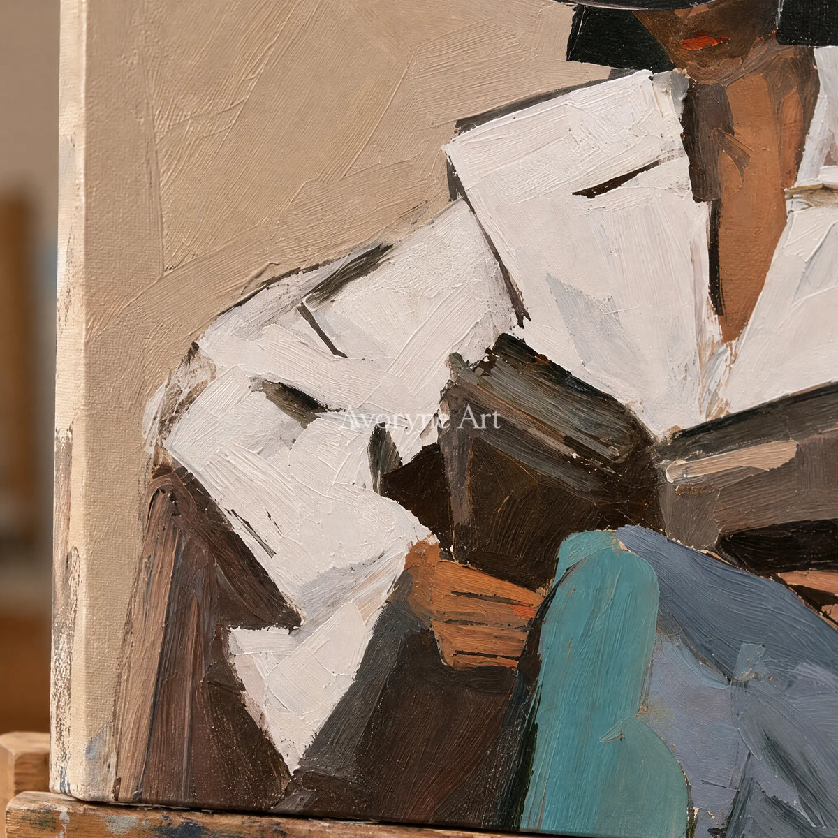 Ivory Quiet Sonata: Reading Figure Art — detail easel