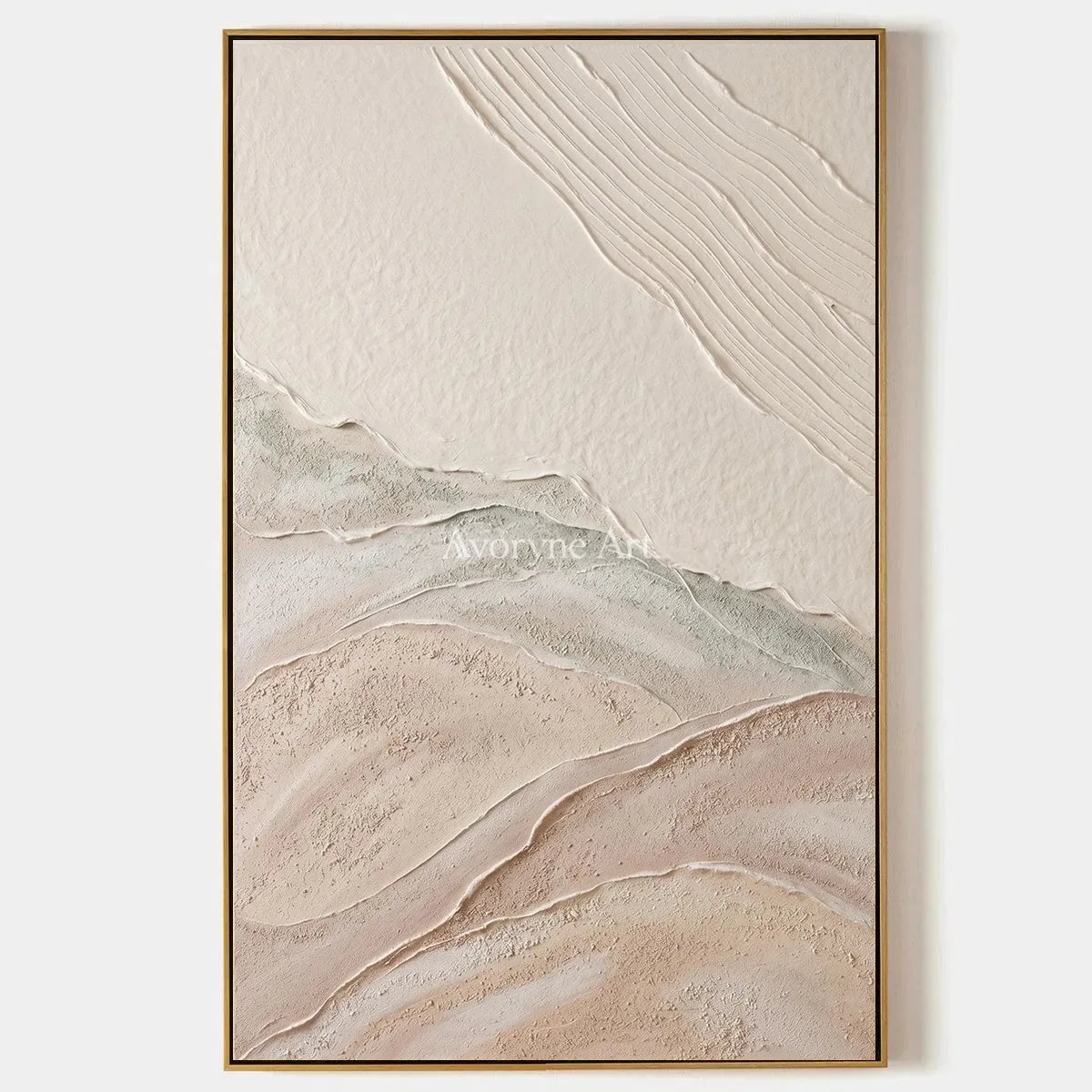 Quiet Current, hand-painted ripple relief wall art by Eleanor Hayes