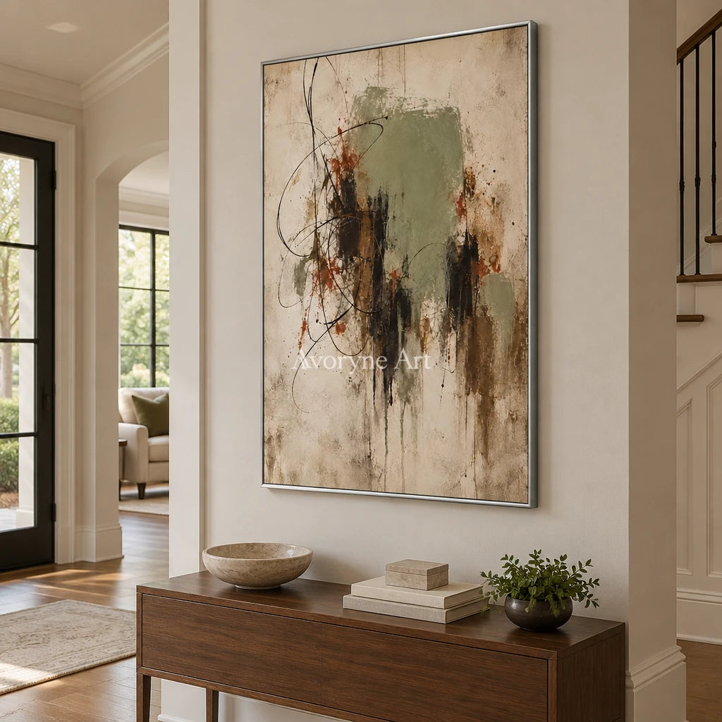 Aster Drift: Sage Abstract Art — entry silver