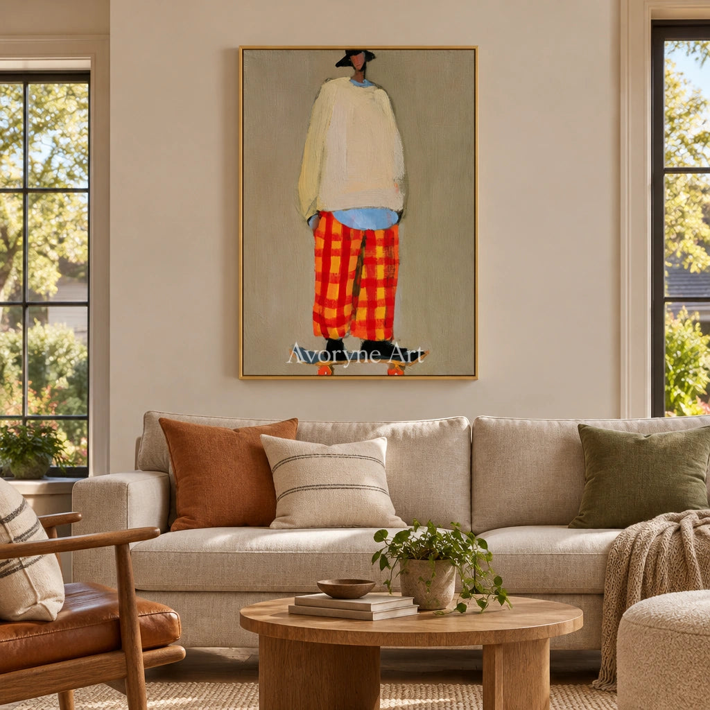 Ivory Amber Verse: Skateboard Figure Art — living gold