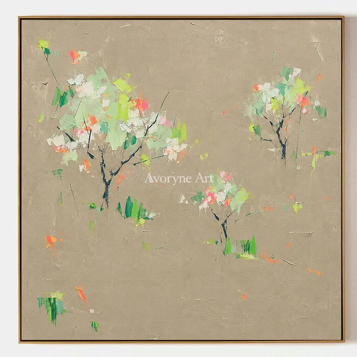 Still Rhythm, hand-painted small figure landscape wall art by Anika Verma