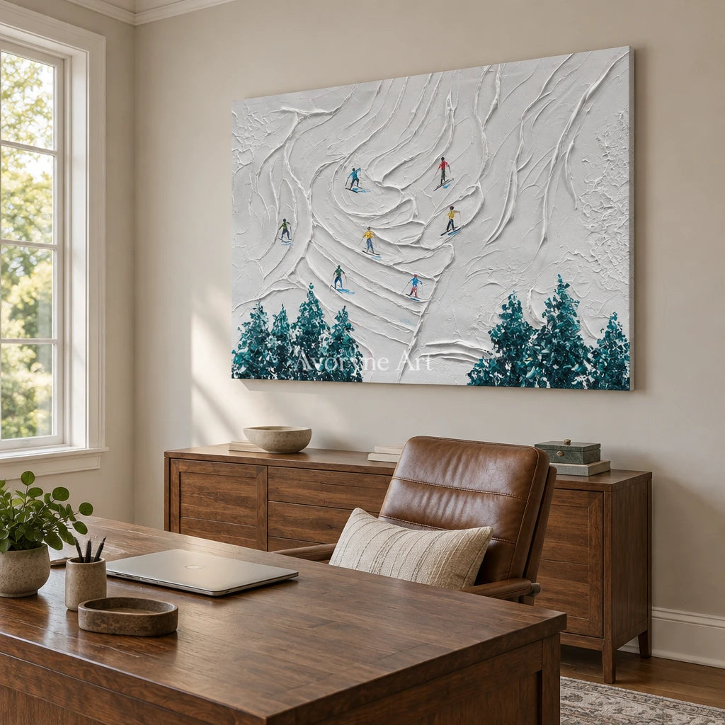 Aster Crest: Snow Day Texture Art — office frameless