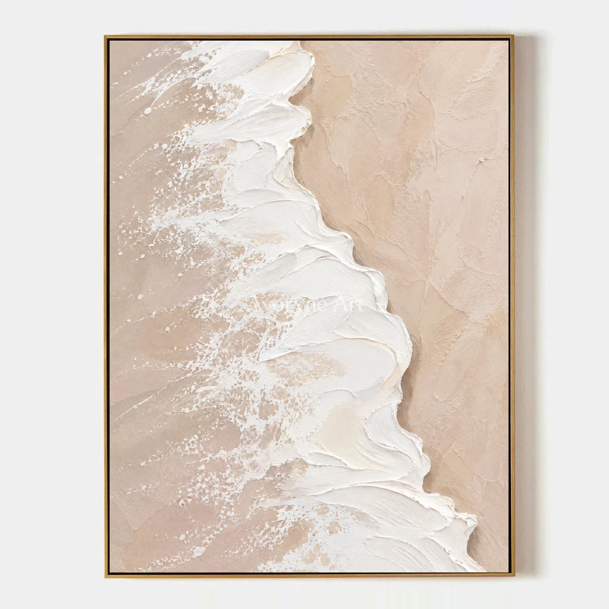Blush Tide: Soft Coastal Impasto Wall Art — primary