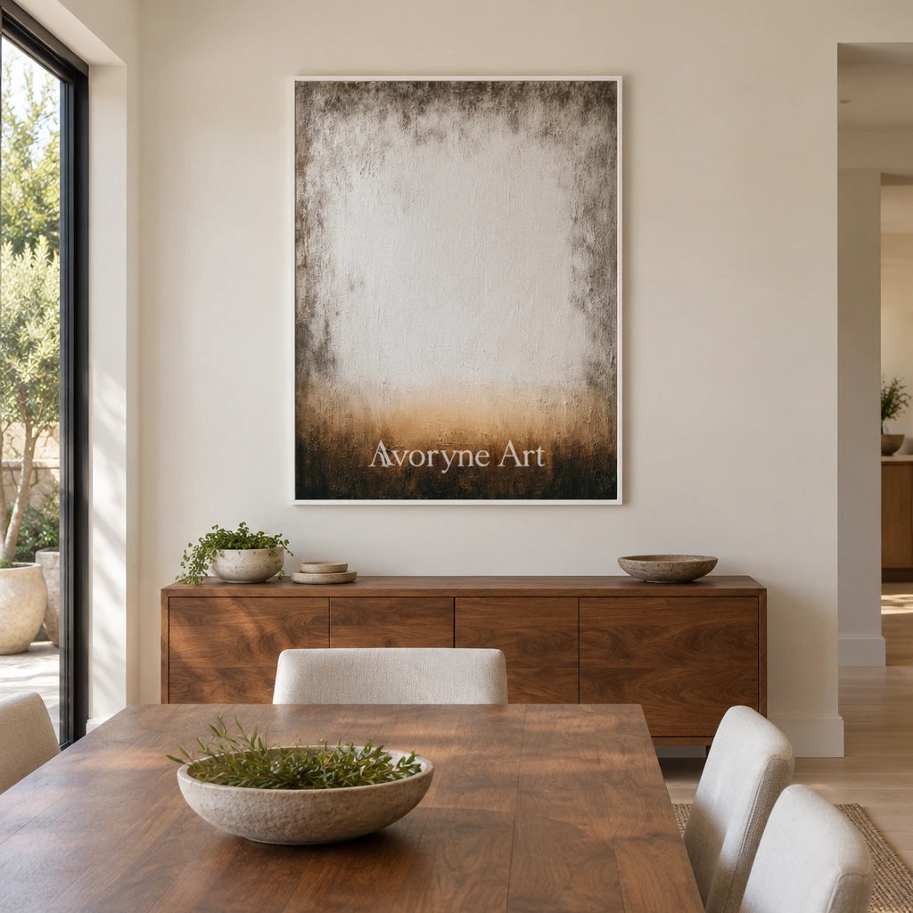 Ivory Open Rhythm: Soft Gray Color Field — dining white