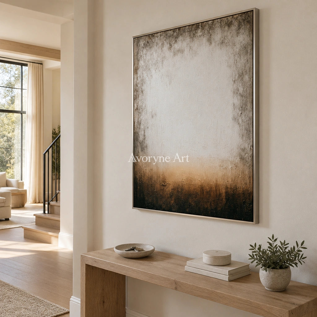 Ivory Open Rhythm: Soft Gray Color Field — entry silver