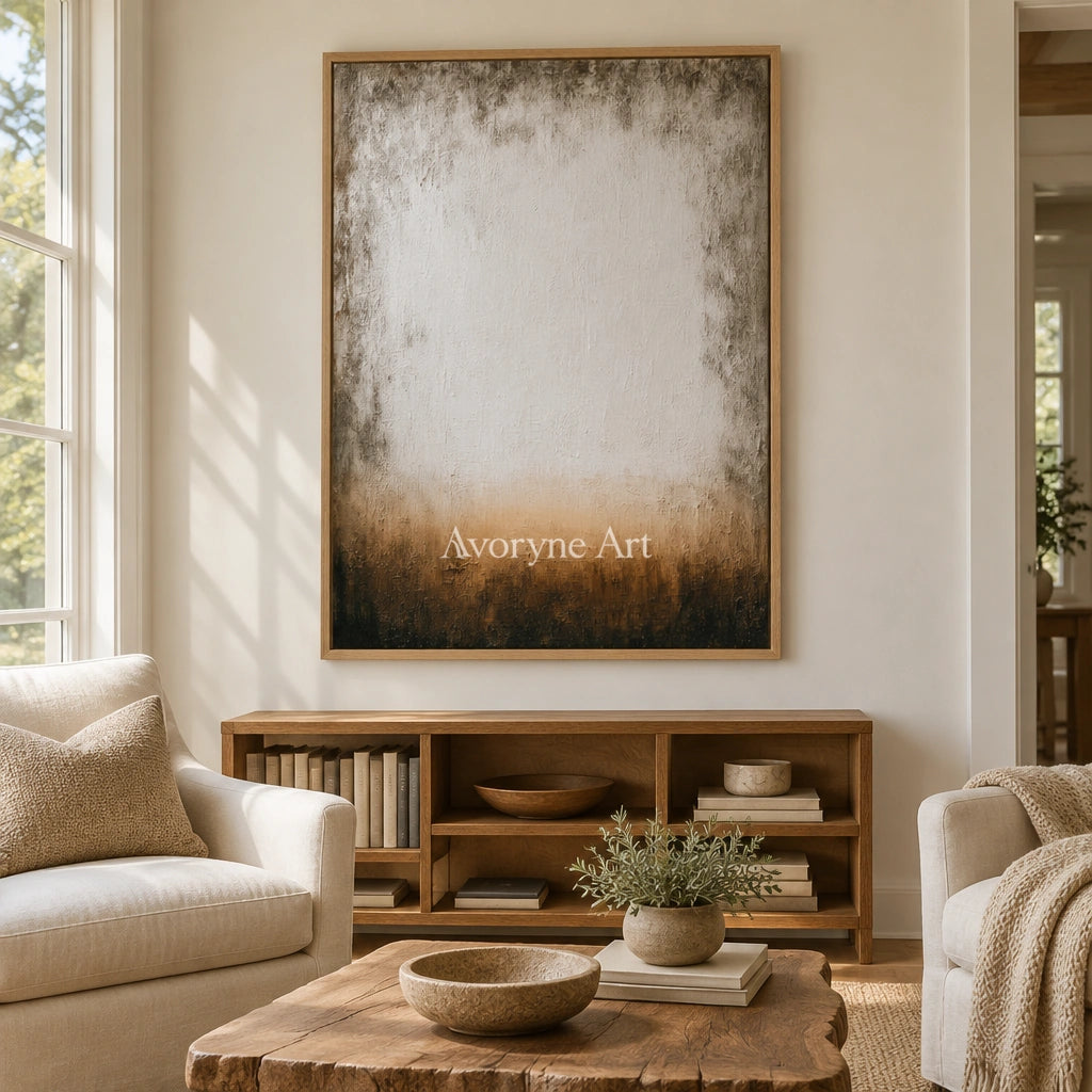 Ivory Open Rhythm: Soft Gray Color Field — villa wood