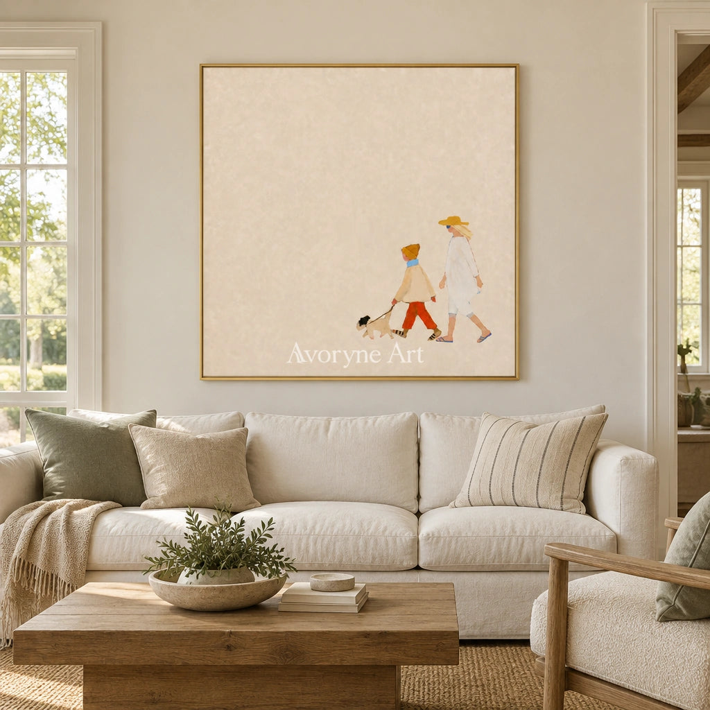 Ivory Amber Refrain: Strolling Figure Art — living gold