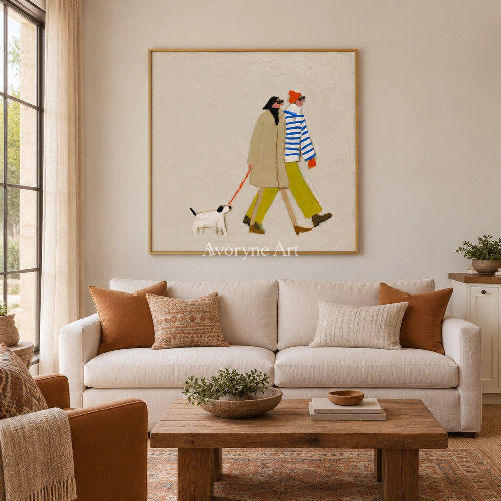 Ivory Amber Passage: Strolling Figure Art — living gold