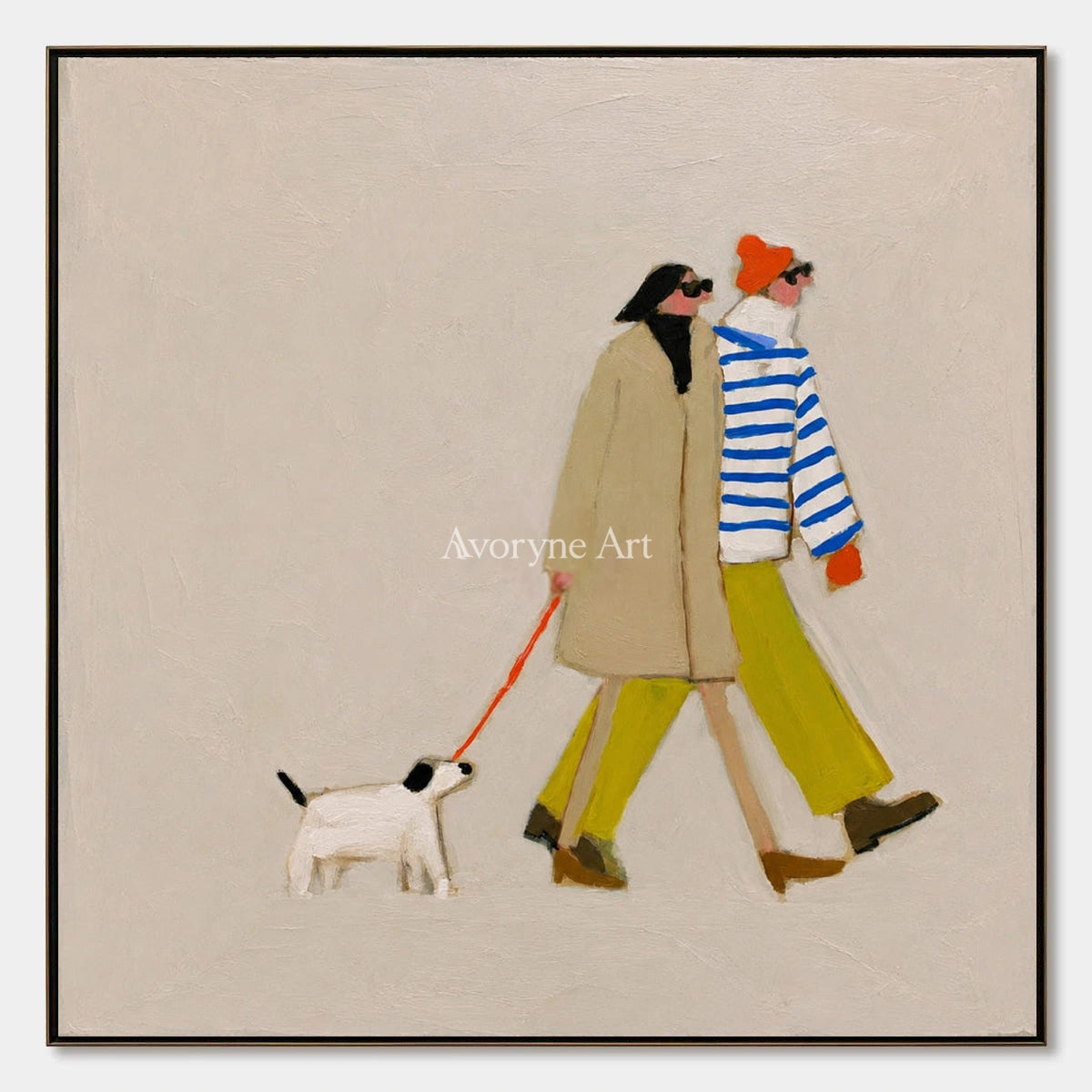 Ivory Amber Passage: Strolling Figure Art — primary