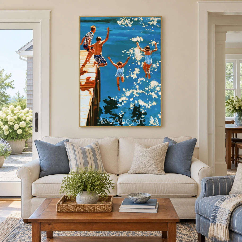 Ivory Amber Sonata: Summer Swimming Art — living gold