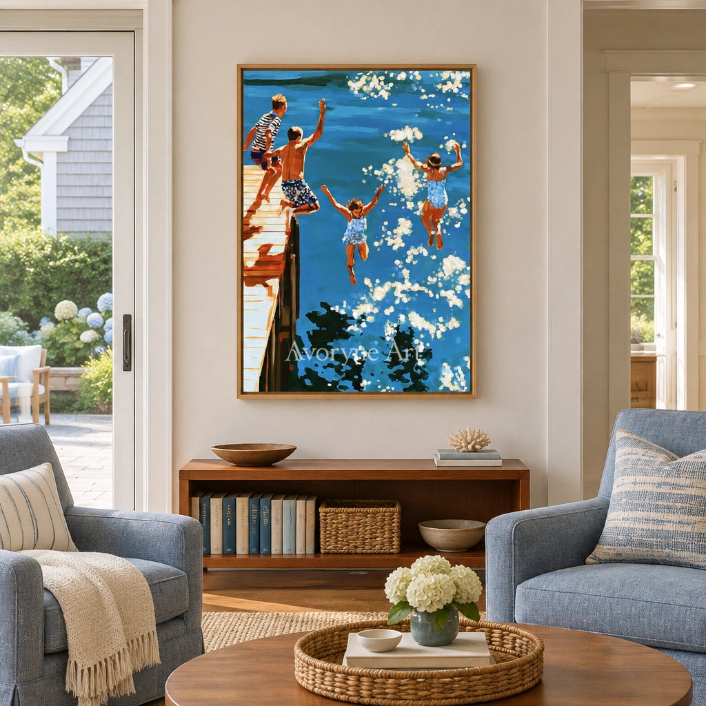 Ivory Amber Sonata: Summer Swimming Art — villa wood