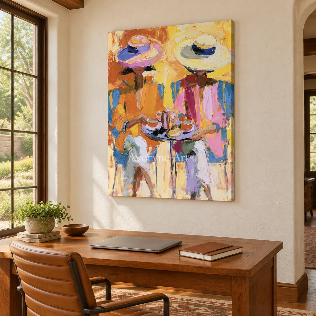 Ivory Winding Gesture: Sunlit Dining Figures — office frameless