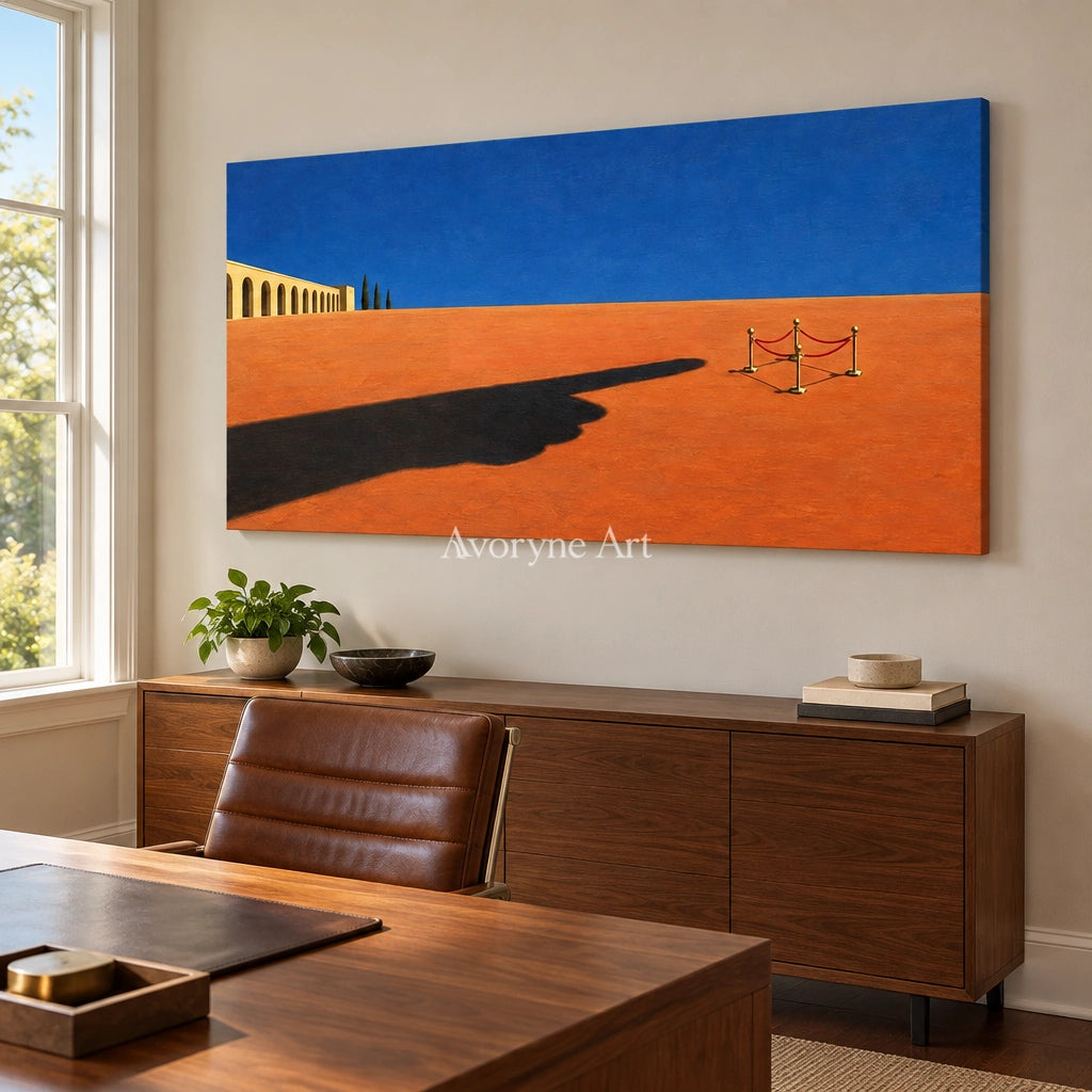 Lucent Current surreal scene wall art as a frameless stretched canvas in a home office
